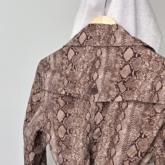 George Snakeskin Print Trench Coat - Size Large - Picture 4 of 5